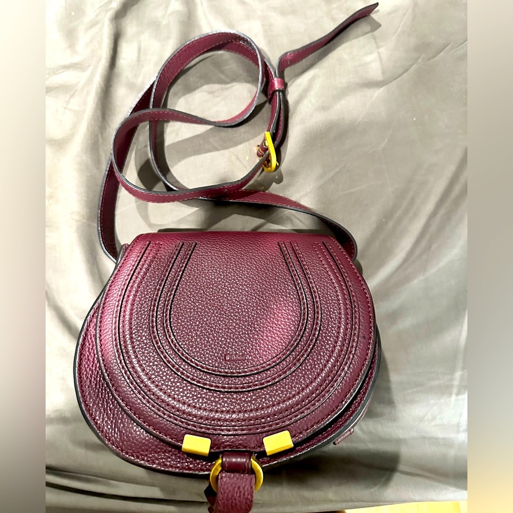 Chloé Marcie Small Crossbody Bag in Grained Calfskin –Dimness purple